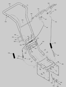 Handle Assembly Diagram and Parts List for 627815X85A 2004 Briggs and Stratton Snow Blower